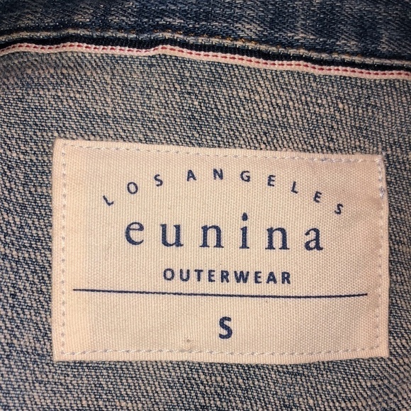 EUNINA Outerwear Medium Wash Embroidered Tiger Patches Jean Jacket Size S - Picture 9 of 12